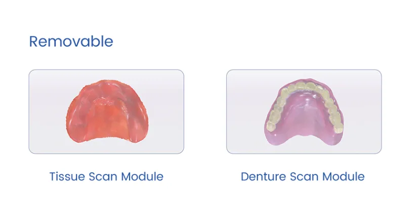 Módulo removible del escáner Aidite: Tissue Scan y Denture Scan